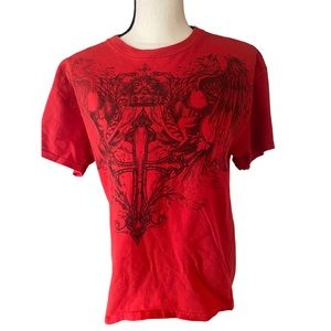 Hybrid Red Short Sleeve T-Shirt (M) Sword and Dragons